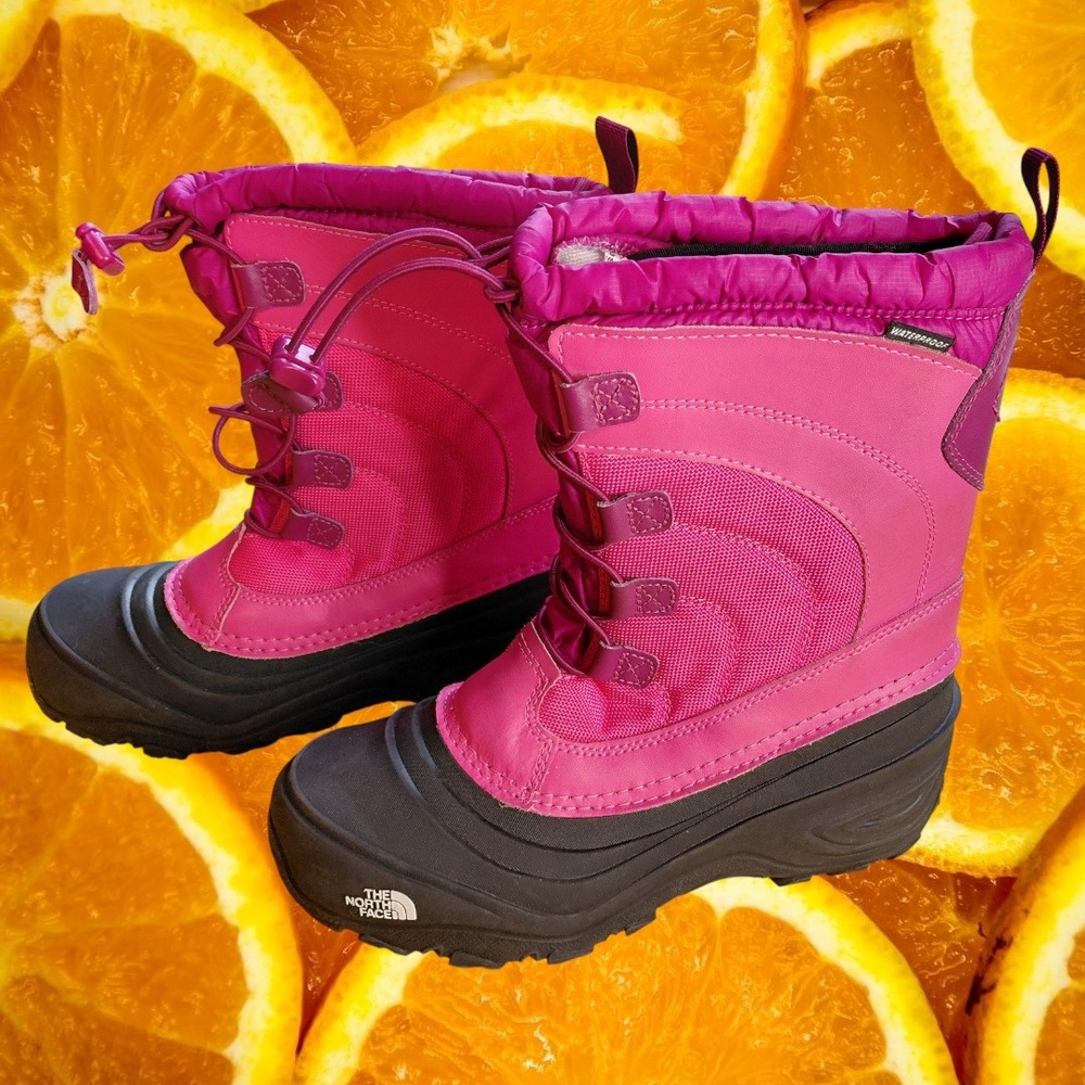 The North Face Waterproof Winter Snow Boots Pink Youth Girls‎ Size 6